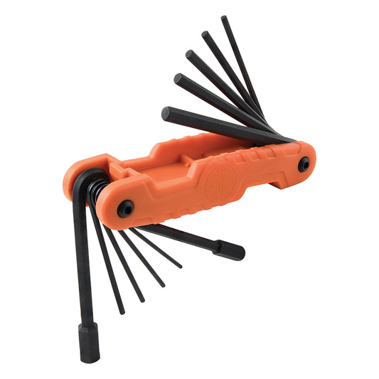 KLEIN 11 KEY PRO FOLDING HEX KEY SET - SAE A-70550