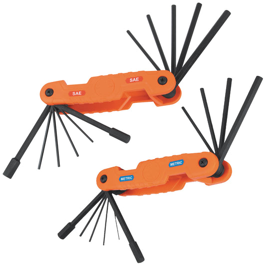KLEIN PRO FOLDING HEX KEY SET - SAE/METRIC A-70552