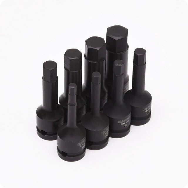 HARDEN SOCKET IMPACT HEX BIT SET 1/2" (8 PCS)