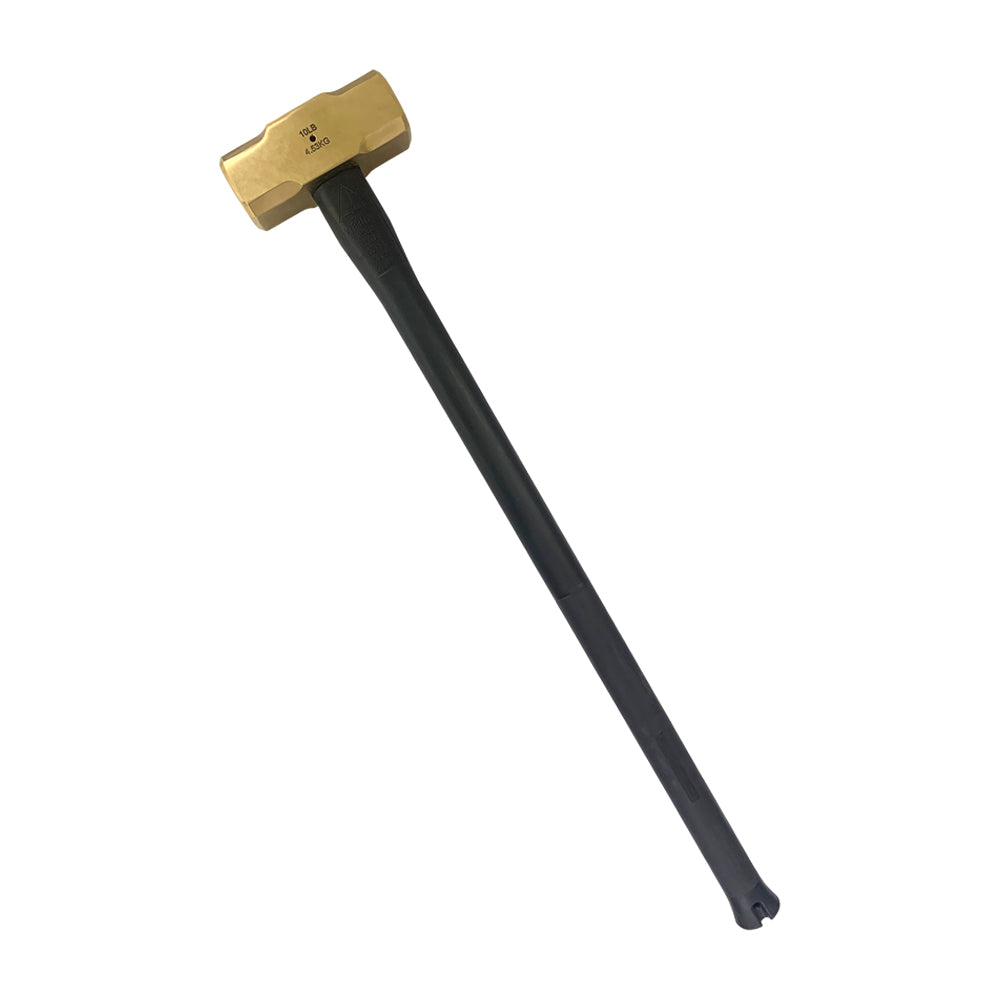 Mumme Tools 7HBRFRH10 10lb Brass Hammer with Pinned Steel Core Fibreglass Handle