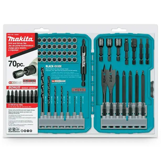 MAKITA IMPACT SCREWDRIVER BIT & DRILL SET - ULTIMATE IMPACT - 70 PIECE