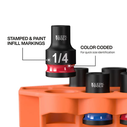 Klein A-33809 10pce Grab-And-Go SAE Impact Socket Set