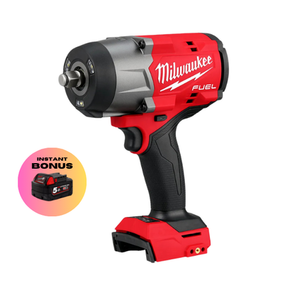 MILWAUKEE 18V FUEL™ 1/2inch High Torque Impact Wrench w/ Friction Ring Skin M18FHIW2F120 + BONUS 18V 5.0Ah BATTERY