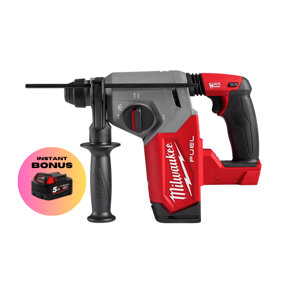 MILWAUKEE 18V FUEL™ 26mm SDS Plus Rotary Hammer Skin M18FH-0 + BONUS 18V 5.0Ah BATTERY