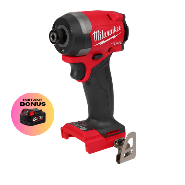 MILWAUKEE 18V FUEL™ 1/4" Hex Impact Driver Skin M18FID30 + BONUS 18V 5.0Ah BATTERY