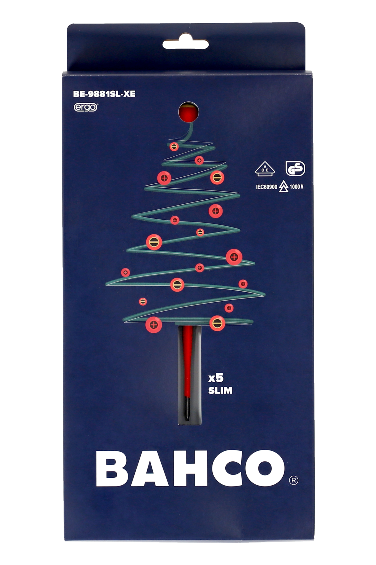 Bahco BE-9881SL Slim Line Tip Electricians Screwdriver Set 1000V – ERGO – Slotted & Phillips® XMAS (LIMITED STOCK)