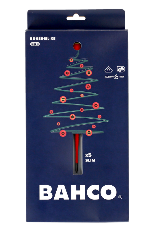 Bahco BE-9881SL Slim Line Tip Electricians Screwdriver Set 1000V – ERGO – Slotted & Phillips® XMAS (LIMITED STOCK)