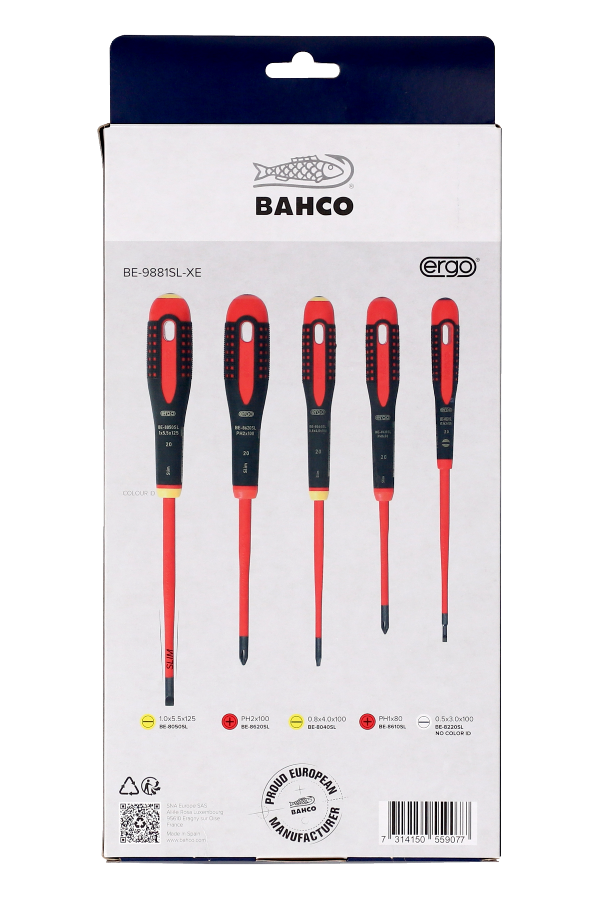 Bahco BE-9881SL Slim Line Tip Electricians Screwdriver Set 1000V – ERGO – Slotted & Phillips® XMAS (LIMITED STOCK)