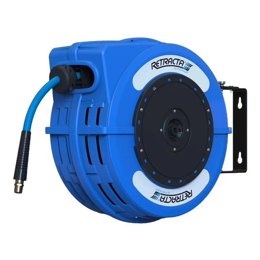 Macnaught C1AW412B-01CC RETRACTA C1 Compact, 12.5mm (1/2″) x 15m High Quality Air/Water Hose Reel Blue Case