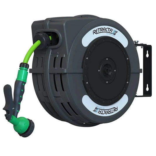 Macnaught C1DR412D-03DD RETRACTA C1 Compact, 1/2″x12m Garden Horticulture Water Hose Dark Grey Reel
