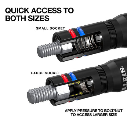 Klein A-656QS 9pce KNECT™ Quad-24 Heavy-Duty Impact Metric / SAE Flip Sockets