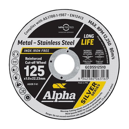 Alpha 125mm Silver Series Cutting, Flap & Grinding Disc | 34 Disc Go-To Tub GCDM-TUB2