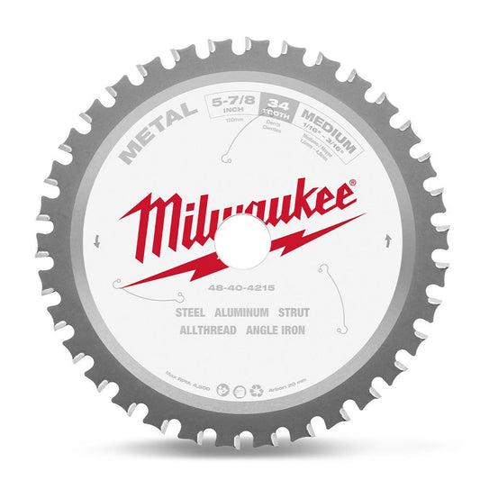 Milwaukee 48404215 149mm (5-7/8”) 34T Metal Circular Saw Blade