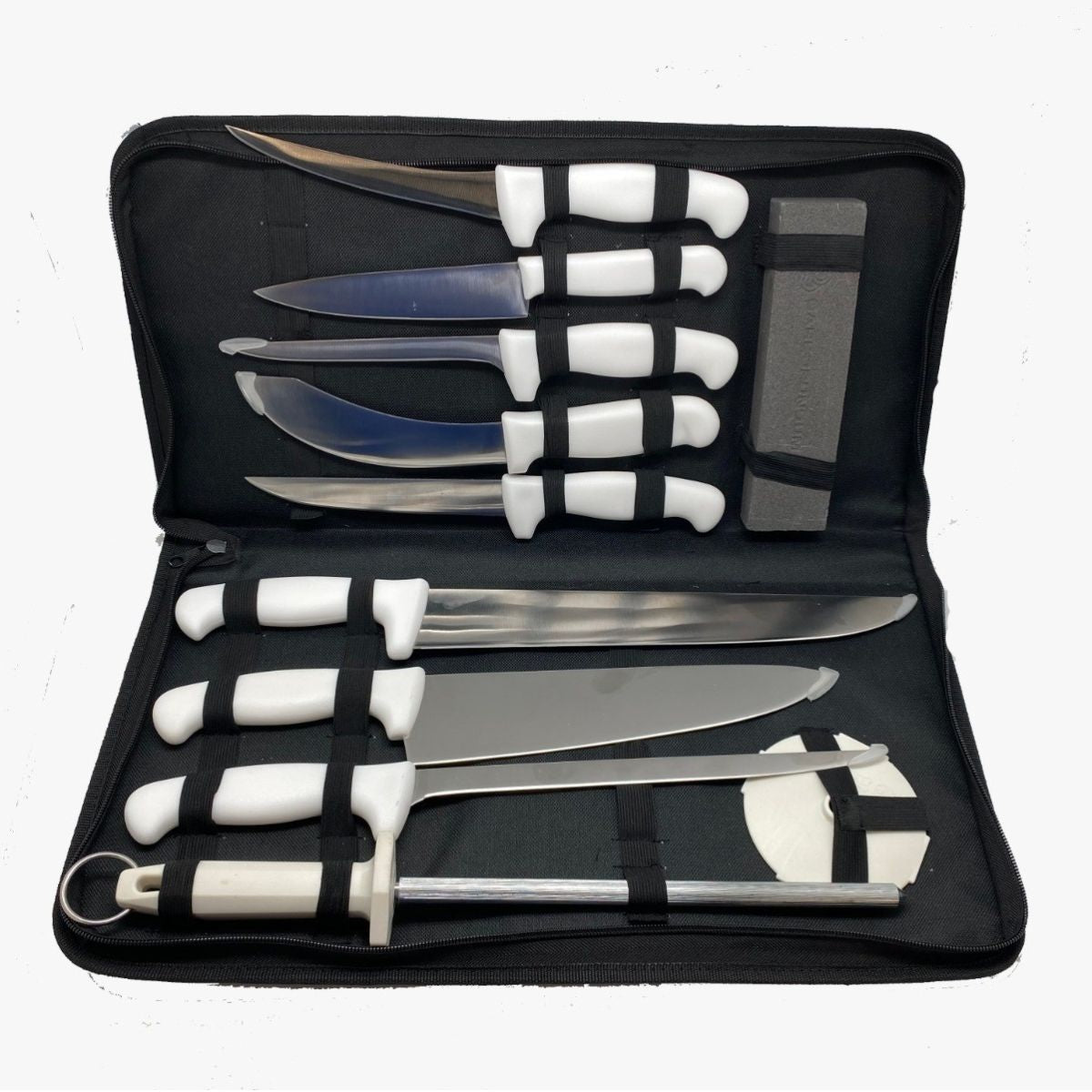 JumpOn Professional Butchers Knife Set In a Carry Case 10 Piece – JOKS10