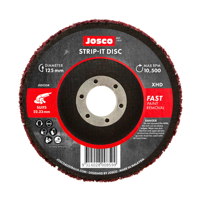 Josco XHD 125mm Strip-It Disc fibreglass back