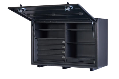 KABoxes 1400 Series – 4 Drawers & 5 Shelf Toolbox – White / Charcoal Grey