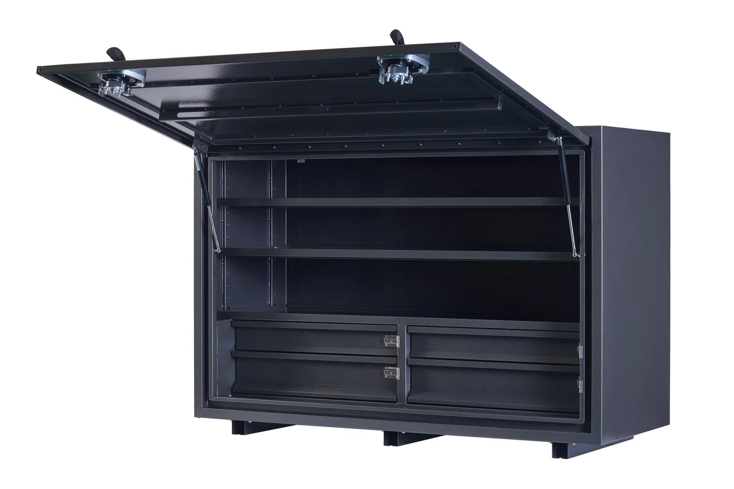 KABoxes 1400 Series – 4 Drawers & 2 Shelf Toolbox – White / Charcoal Grey