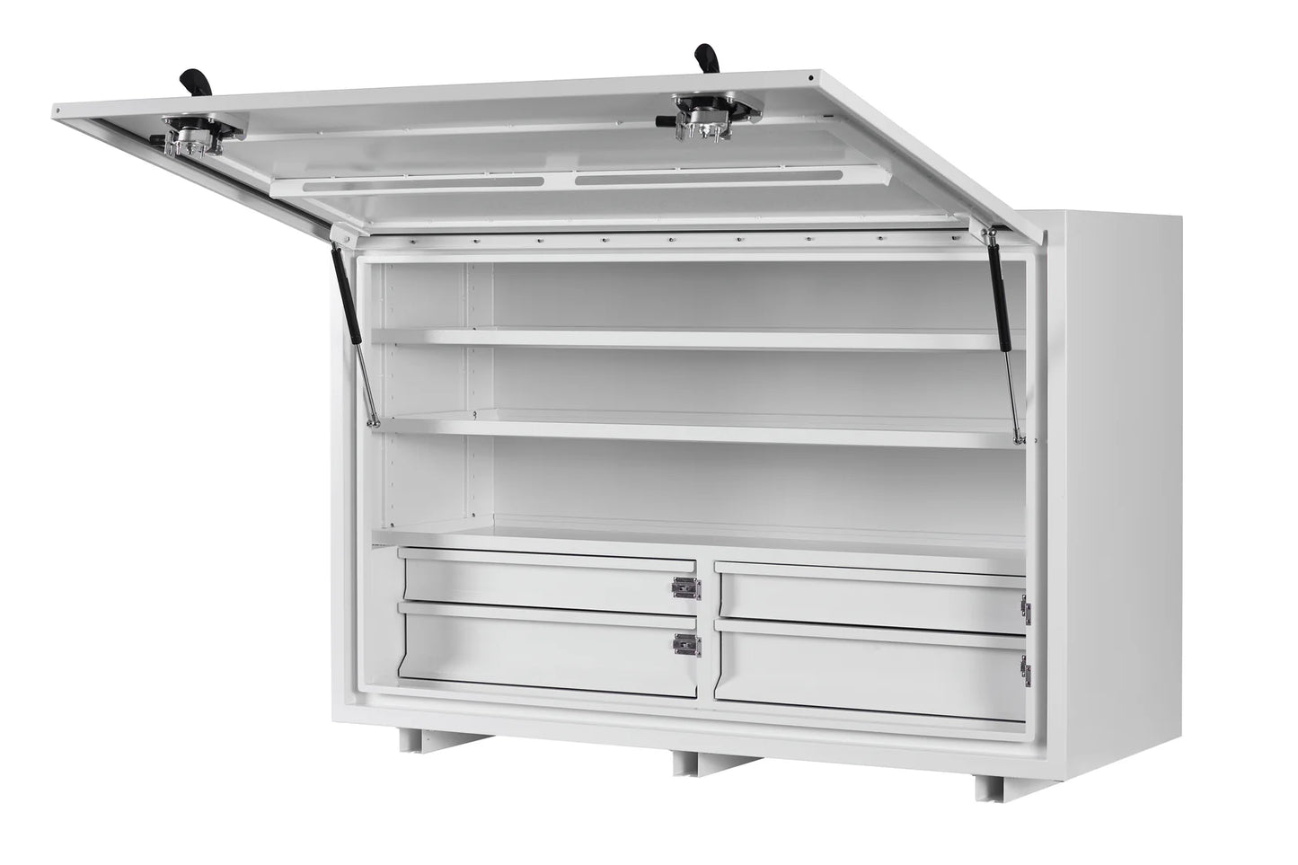 KABoxes 1400 Series – 4 Drawers & 2 Shelf Toolbox – White / Charcoal Grey