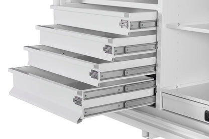 KABoxes 1400 Series – 4 Drawers & 5 Shelf Toolbox – White / Charcoal Grey
