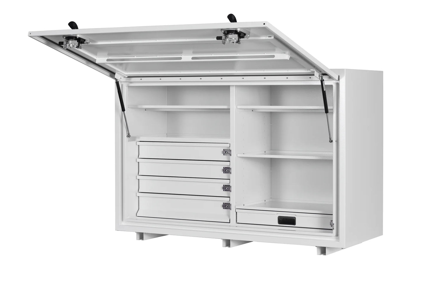 KABoxes 1400 Series – 4 Drawers & 5 Shelf Toolbox – White / Charcoal Grey