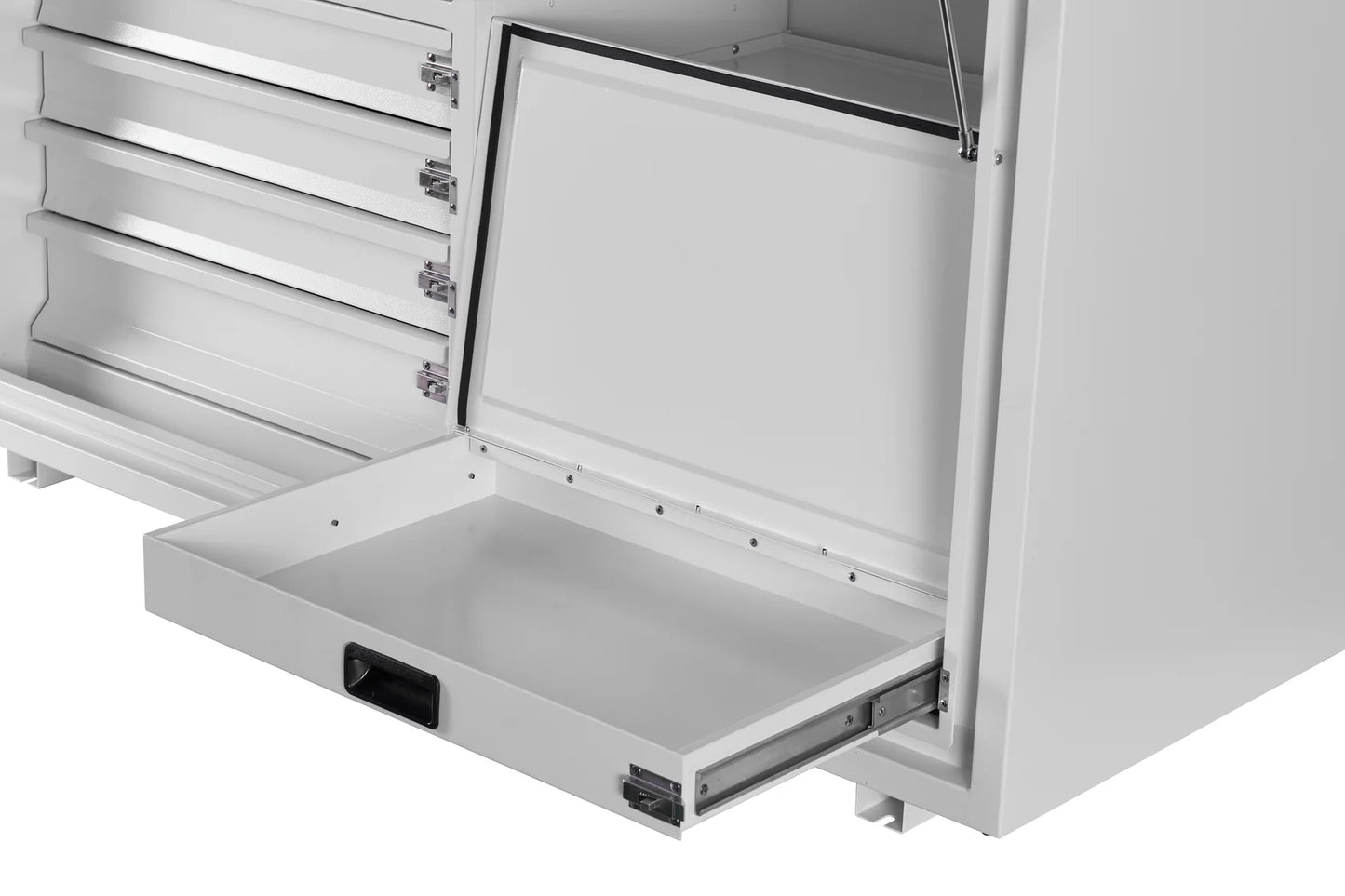 KABoxes 1400 Series – 4 Drawers & 5 Shelf Toolbox – White / Charcoal Grey