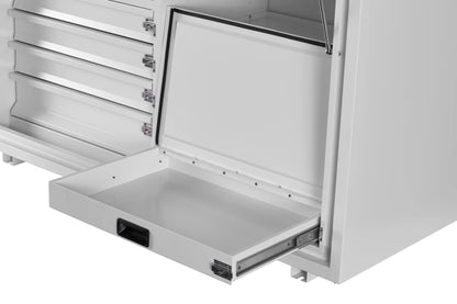 KABoxes 1400 Series – 4 Drawers & 5 Shelf Toolbox – White / Charcoal Grey