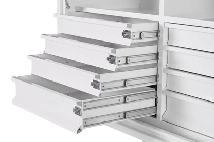 KABoxes 1400 Series – 8 Drawers & 4 Shelf Toolbox – White / Charcoal Grey