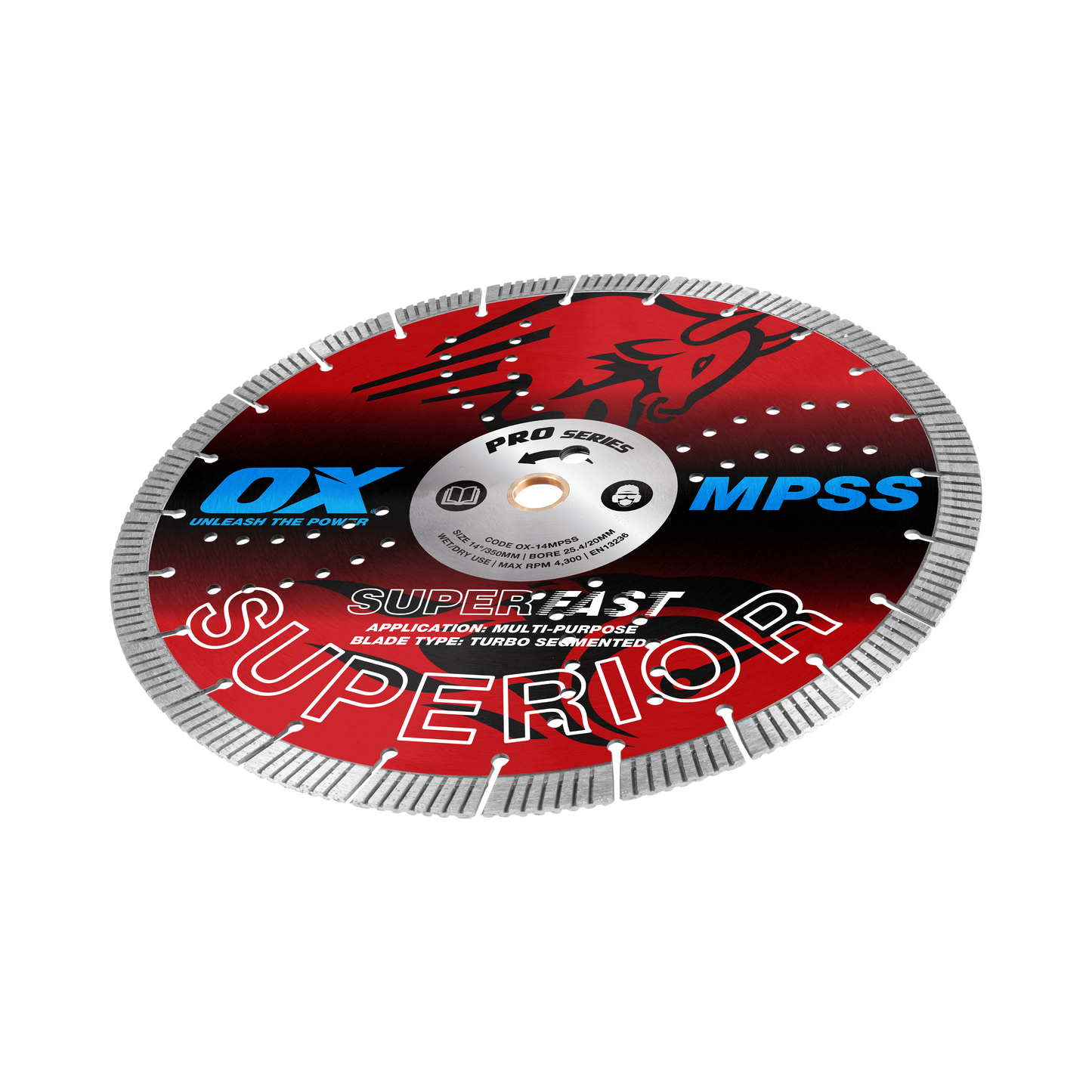 OX Pro Superior Superfast Turbo Segmented Blade 350mm - Multi-Purpose OX-14MPSS