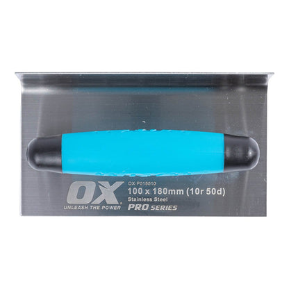 OX Professional 100 x 180mm (10r 50d) S/S Coving Trowel OX-P015010
