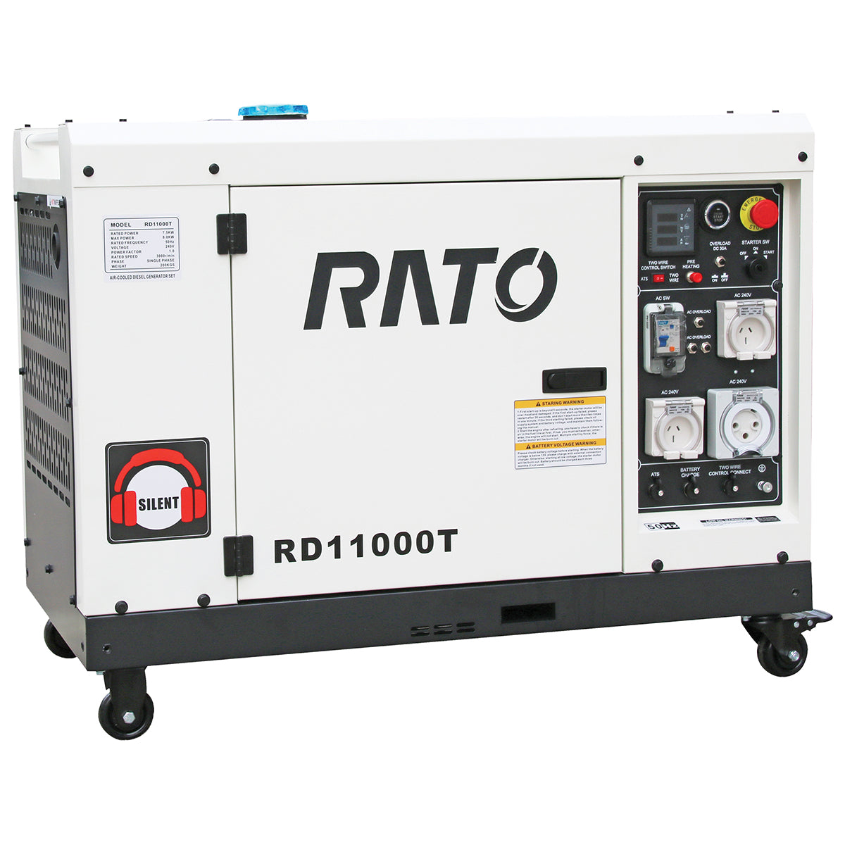RATO 7.5kW/8.0kW Diesel Generator RD11000TD