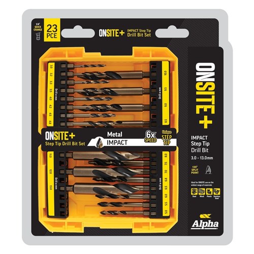Alpha 23 Piece | Onsite Plus Impact Step Tip Drill Set SM23ST