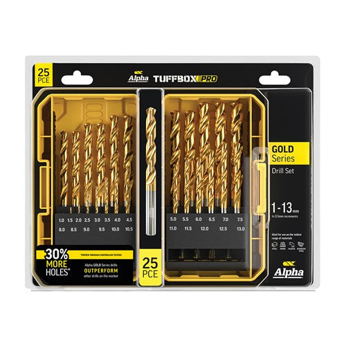 25 Piece | Alpha Gold Series Metric Tuffbox Pro Drill Set SM25TP