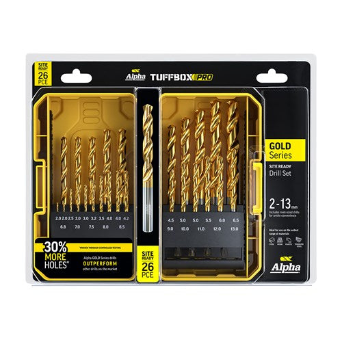 Alpha Gold Series Site Ready Metric Tuffbox Pro Drill Set SM26TP