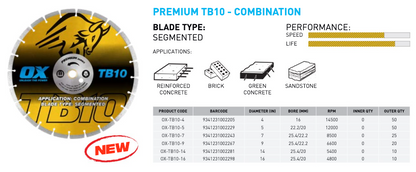 OX Trade Segmented Abrasive Diamond Blade OX-TB10
