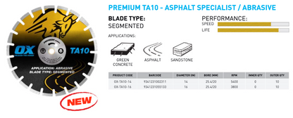 OX Premium Turbo Segmented Blade Abrasive - Asphalt