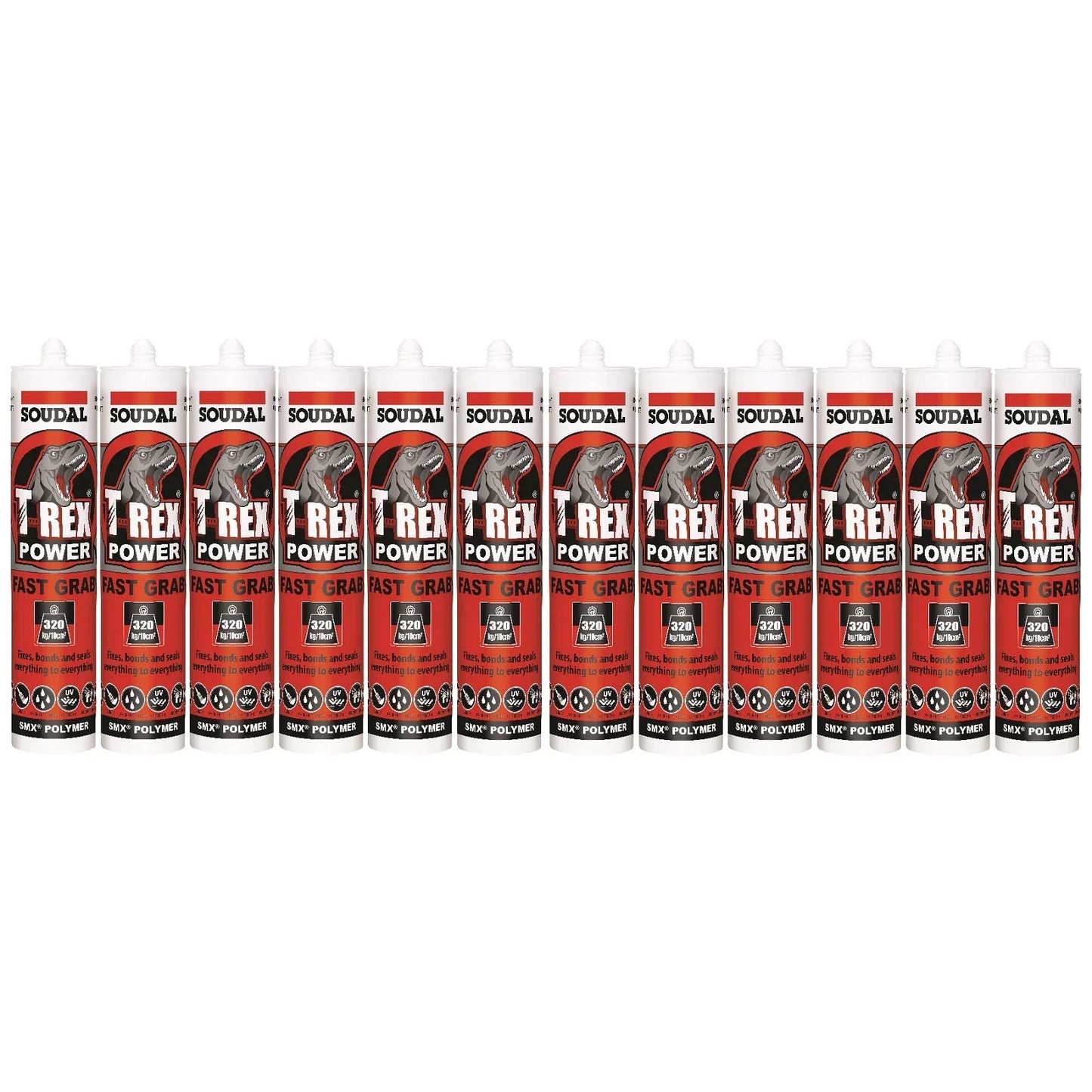 Soudal T-Rex Power Fast Grab 290ml SMX® Polymer Sealant Adhesive Beach Sand 128463 - BOX OF 12