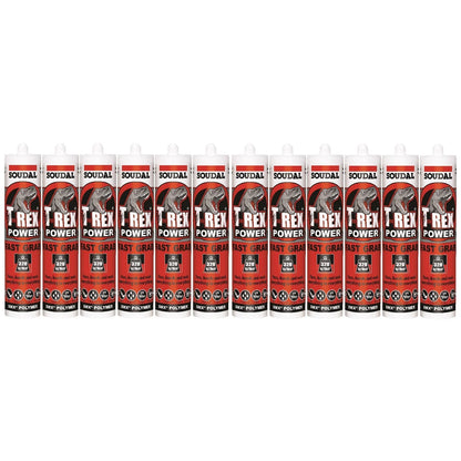 Soudal T-Rex Power Fast Grab 290ml SMX® Polymer Sealant Adhesive Beach Sand 128463 - BOX OF 12