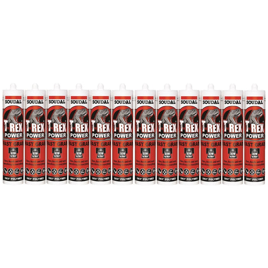 Soudal T-Rex Power Fast Grab 290ml SMX® Polymer Sealant Adhesive Beach Sand 128463 - BOX OF 12