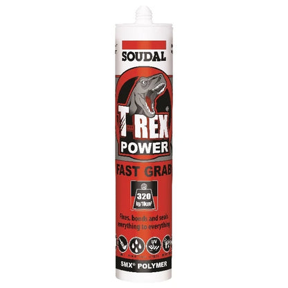 Soudal T-Rex Power Fast Grab 290ml SMX® Polymer Sealant Adhesive Beach Sand 128463 - BOX OF 12