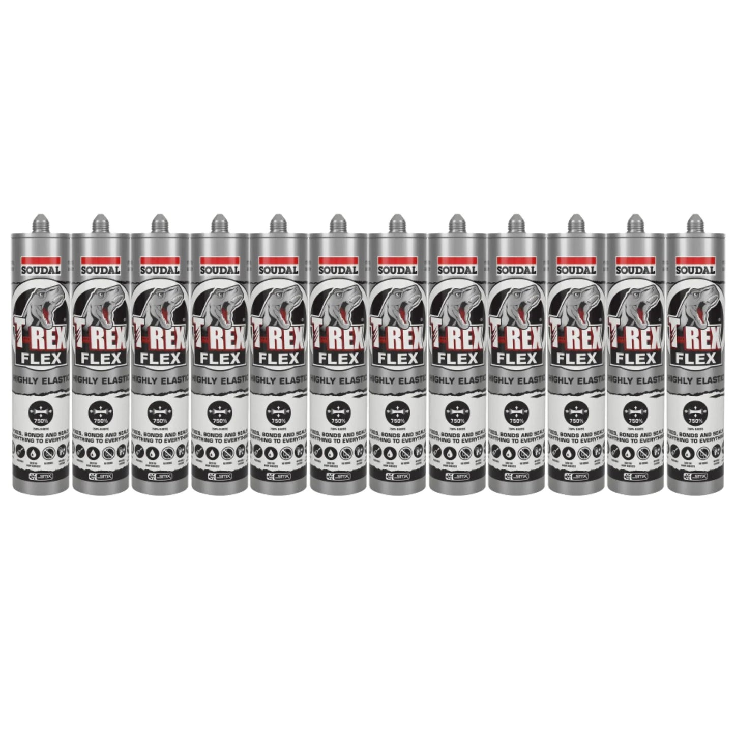 Soudal T-Rex Power Flex (290ml) STEEL GREY 137415  - BOX OF 12