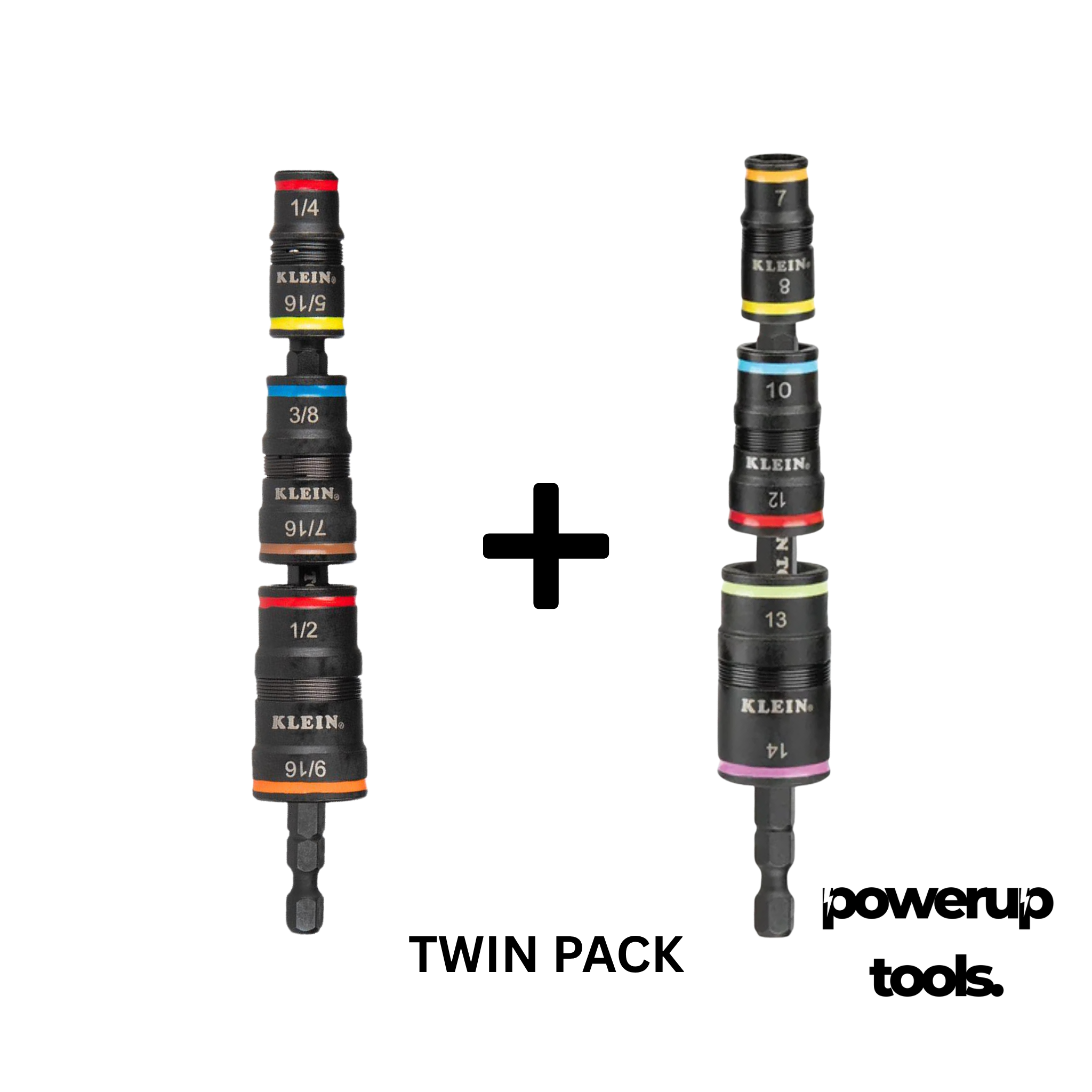 Klein Tools Flip Socket Sets Impact Rated Hexagonal Imperial 7-IN-1 An ...