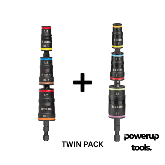 Klein Tools Flip Socket Sets Impact Rated Hexagonal Imperial 7-IN-1 And Metric 6-IN-1 With 1/4" Shafts- A-32933MVP