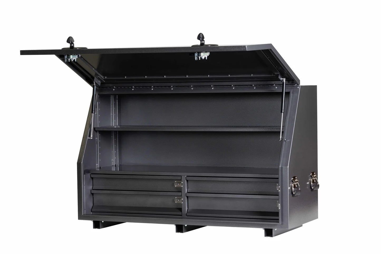 KABoxes 1360 Series – 4 Drawer & 2 Shelf Toolbox – White / Charcoal Grey