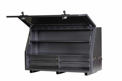 KABoxes 1360 Series – 4 Drawer & 2 Shelf Toolbox – White / Charcoal Grey