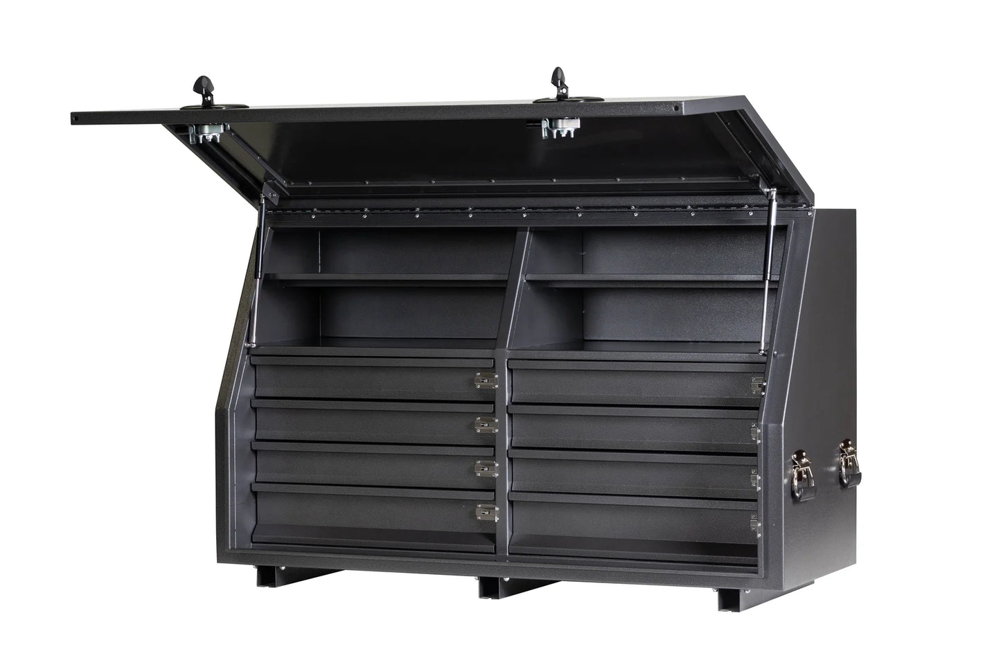 KABoxes 1360 Series – 8 Drawer & 4 Shelf Toolbox – White / Charcoal Grey