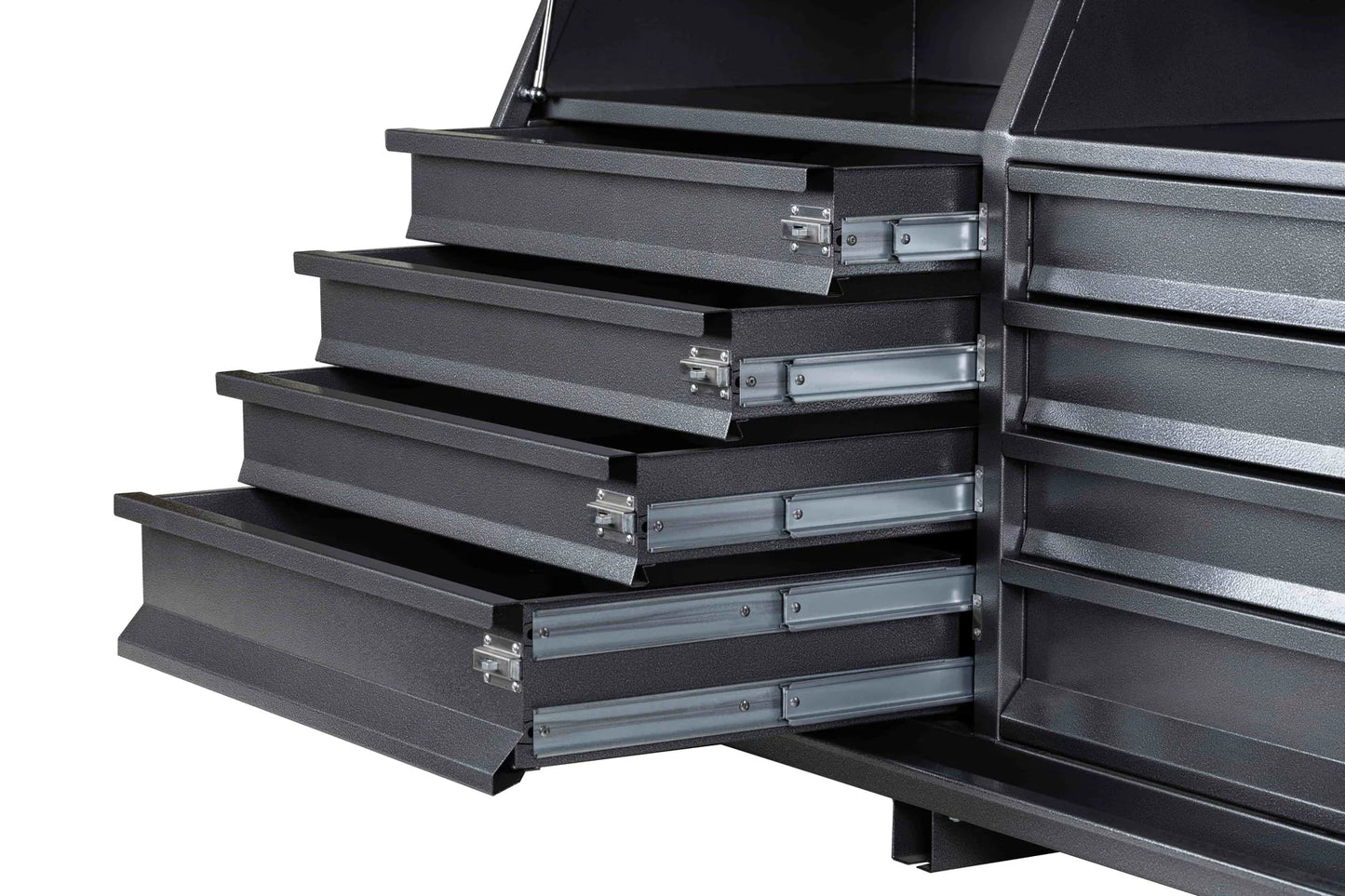 KABoxes 1360 Series – 8 Drawer & 4 Shelf Toolbox – White / Charcoal Grey