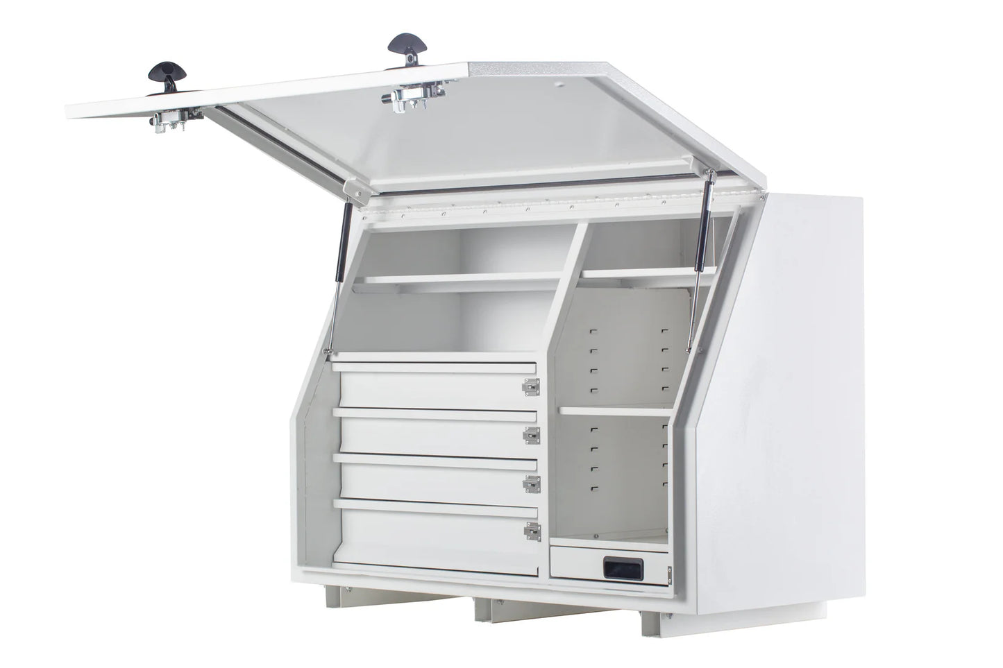 KABoxes 1150 Series – 4 Drawer & 5 Shelf Toolbox – White / Charcoal Grey