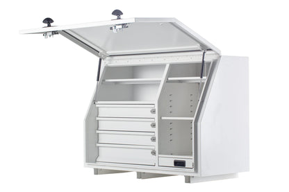 KABoxes 1150 Series – 4 Drawer & 5 Shelf Toolbox – White / Charcoal Grey