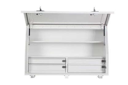 KABoxes 1360 Series – 4 Drawer & 2 Shelf Toolbox – White / Charcoal Grey