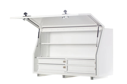 KABoxes 1360 Series – 4 Drawer & 2 Shelf Toolbox – White / Charcoal Grey